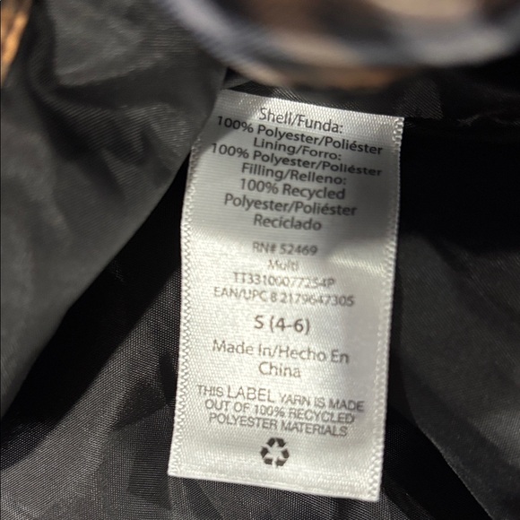 Time and Tru Checkered Puffer Jacket - Brown Black and White - Picture 8 of 8